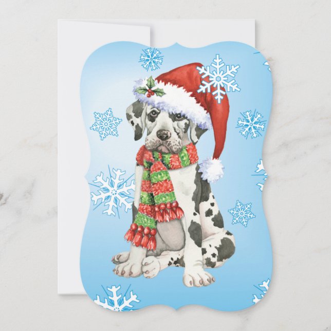 Cartes Pour Fêtes Annuelles Howlidays heureux great dane (Devant)