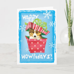 Cartes Pour Fêtes Annuelles Howlidays heureux Sheltie