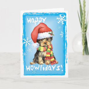 Cartes Pour Fêtes Annuelles Howlidays heureux Yorkie