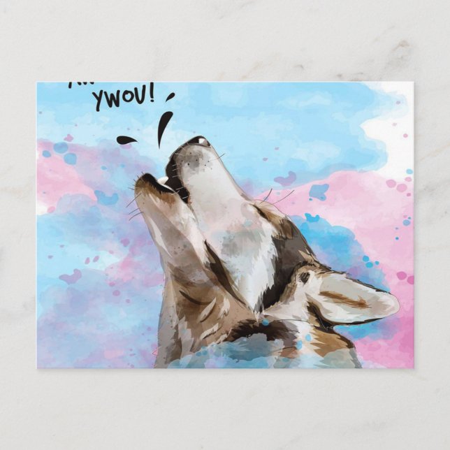 Cartes Pour Fêtes Annuelles Howling Husky Chien brillant Husky Chien (Devant)