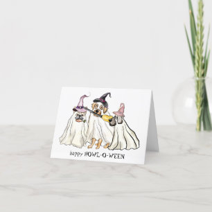 Cartes Pour Fêtes Annuelles HOWLoween Chien mignon Fantômes Halloween heureux