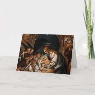 Cartes Pour Fêtes Annuelles Huche d'anges de Jésus de bébé de Vierge Marie de