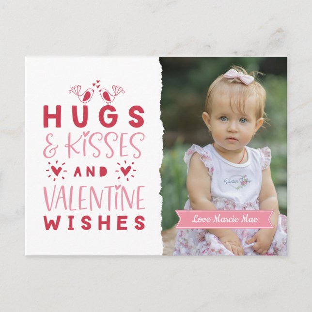 Cartes Pour Fêtes Annuelles Hugs & Baisers & Voeux de Saint Valentin (Devant)