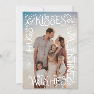 Cartes Pour Fêtes Annuelles "Hugs & Baisers & Voeux de Saint Valentin" Lettré 