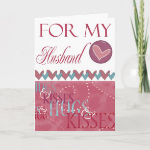 Cartes Pour Fêtes Annuelles Hugs et baisers Valentine pour mari