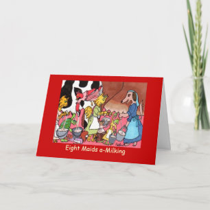 Cartes Pour Fêtes Annuelles Huit serveuses