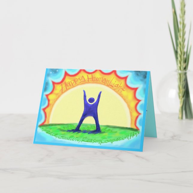 Cartes Pour Fêtes Annuelles HumanLight heureux ! HL de description de dos (Devant)