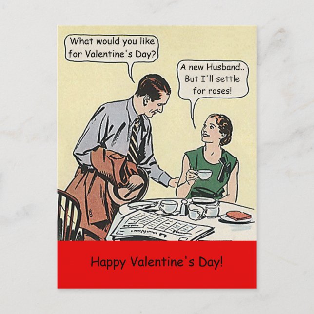 Cartes Pour Fêtes Annuelles Humour caustique Valentines Day comique couple drô (Devant)
