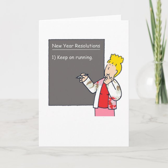 Cartes Pour Fêtes Annuelles Humour de New Year (Devant)