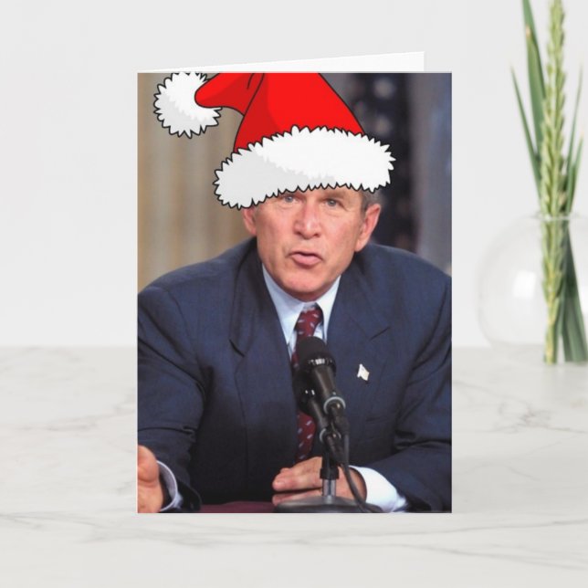 Cartes Pour Fêtes Annuelles Humour de Noël de George W. Bush (Devant)