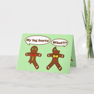 Cartes Pour Fêtes Annuelles Humour de Noël de pain d'épices Green