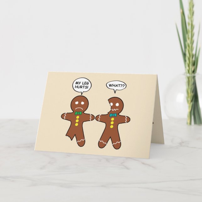 Cartes Pour Fêtes Annuelles Humour de Noël Gingerbread Cookie (Devant)