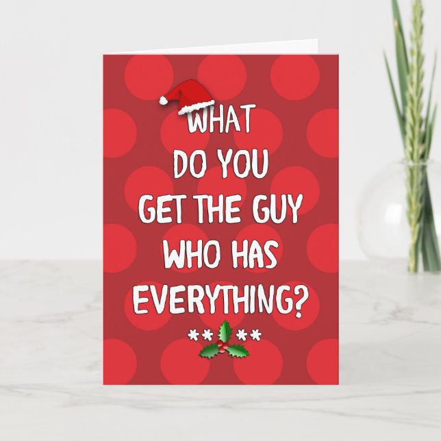 Cartes Pour Fêtes Annuelles Humour de Noël pour lui (Devant)