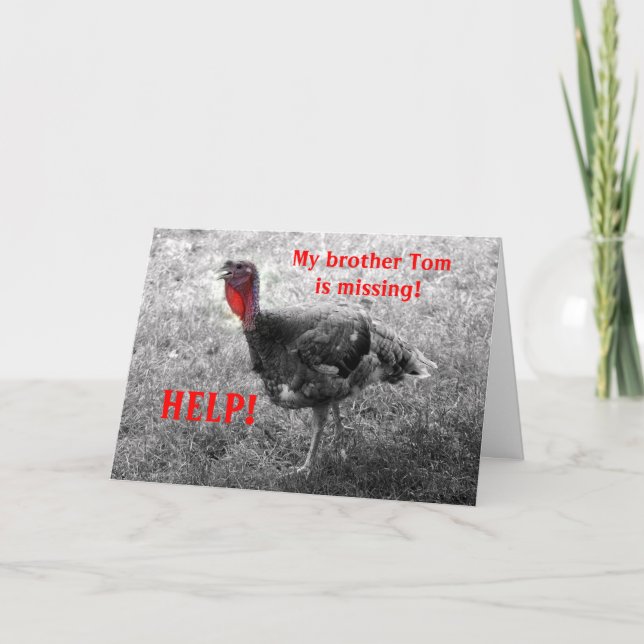 Cartes Pour Fêtes Annuelles Humour de Thanksgiving en Turquie (Devant)