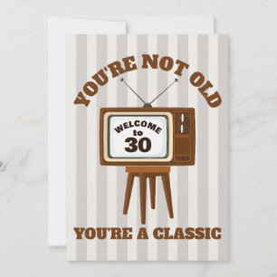 Cartes Pour Fêtes Annuelles Humour de vœu d'anniversaire Télévision rétro vint
