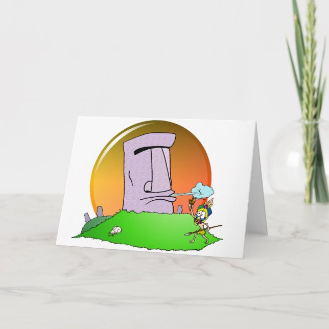 Cartes Pour Fêtes Annuelles Humour d'île de Pâques (Devant)