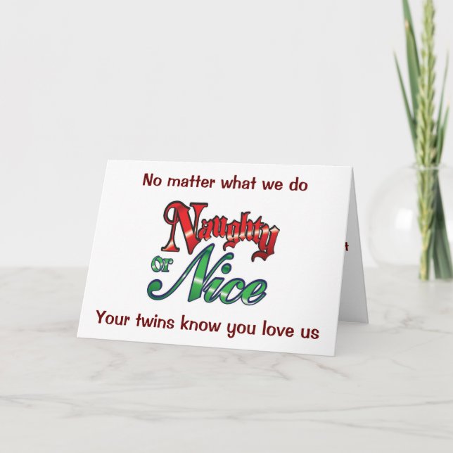 Cartes Pour Fêtes Annuelles Humour DOUCE/JOLIE AUX PARENTS À NOËL (Devant)