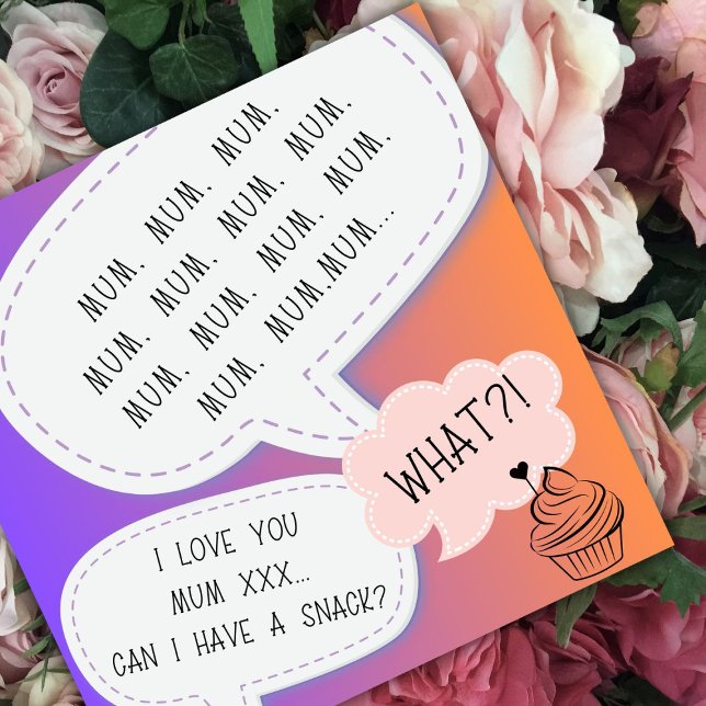 Cartes Pour Fêtes Annuelles humour drôle cupcake MUM violet mère jour (Créateur téléchargé)