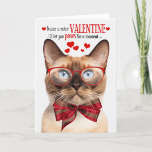 Cartes Pour Fêtes Annuelles Humour Feline de chats birmans Saint-Valentin
