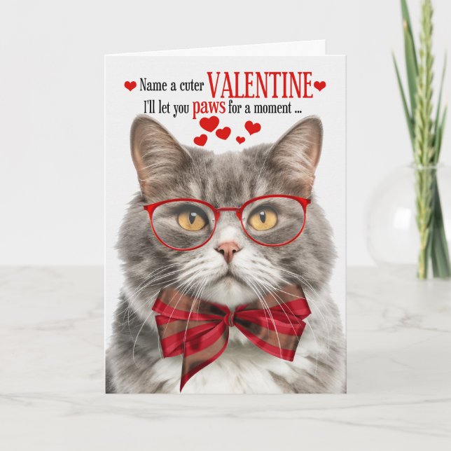 Cartes Pour Fêtes Annuelles Humour Feline Marbled Tabby Cat Lover Valentine (Devant)