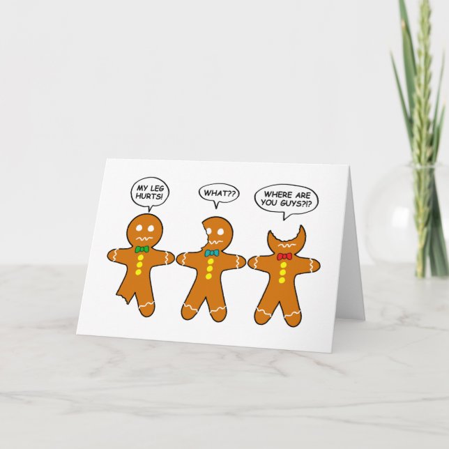 Cartes Pour Fêtes Annuelles Humour hommes de pain d'épices (Devant)