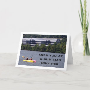 Cartes Pour Fêtes Annuelles Humour KAYAKING COMME JE MANQUE FRÈRE À NOËL
