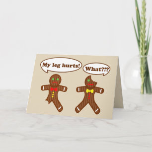 Cartes Pour Fêtes Annuelles Humour pain d'épices beige