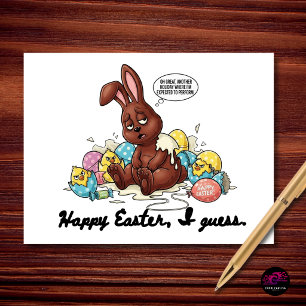 Cartes Pour Fêtes Annuelles Humour sarcastique sur l'épuisement du lapin de Pâ