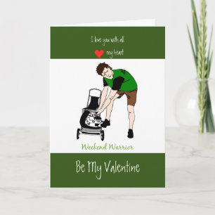 Cartes Pour Fêtes Annuelles Husband Valentine Love Heart Lawnmower Man