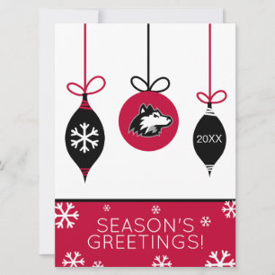 Cartes Pour Fêtes Annuelles Huskies du nord de l'Illinois   Noël