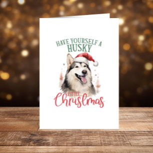 Cartes Pour Fêtes Annuelles Husky drôle Noël Joyeux Vacances
