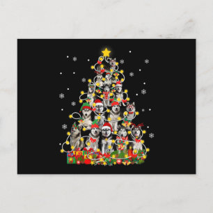 Cartes Pour Fêtes Annuelles Husky   Funny Sibérien Husky Santa Hat Noël