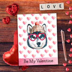 Cartes Pour Fêtes Annuelles Husky Sibérien Sois Mon Saint-Valentin Chien Saint