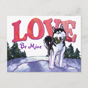 Cartes Pour Fêtes Annuelles Husky Valentine's Day