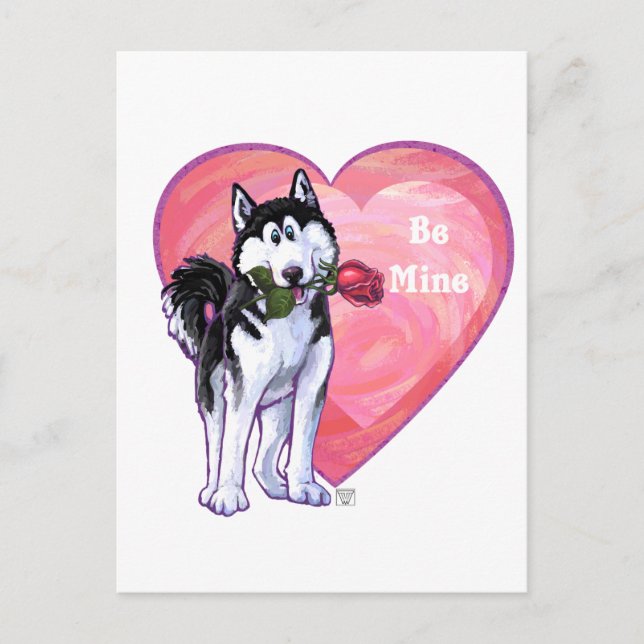 Cartes Pour Fêtes Annuelles Husky Valentine's Day (Devant)