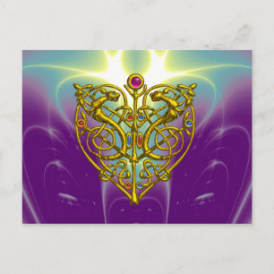 Cartes Pour Fêtes Annuelles HYPER VALENTINE / Gold Celtic Heart