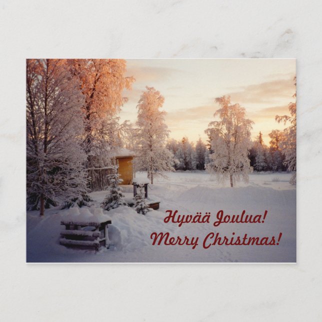 Cartes Pour Fêtes Annuelles Hyvää Joulua ! Merry Christmas ! (Devant)