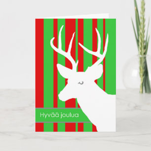 Cartes Pour Fêtes Annuelles Hyvaa Joulua, Noël en finnois, cerf blanc