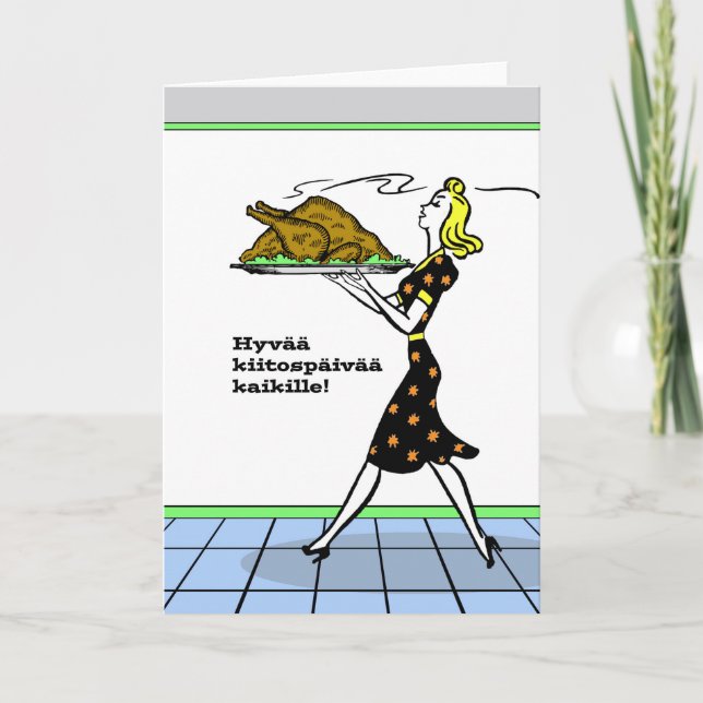 Cartes Pour Fêtes Annuelles Hyvää kiitospäivää kaikille Finlande (Devant)