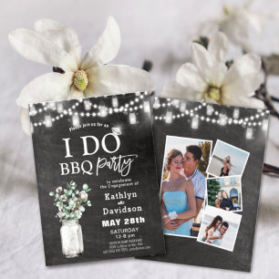 Cartes Pour Fêtes Annuelles I DO 4 Photo Eucalyptus Chic Fiançailles Invitatio