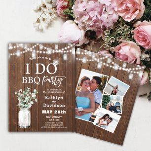 Cartes Pour Fêtes Annuelles I DO 4 Photo Eucalyptus Chic Fiançailles Invitatio