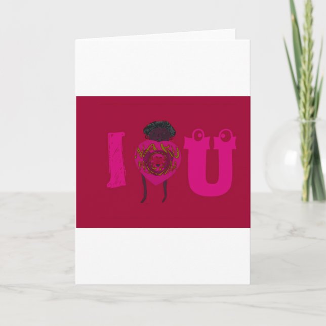 Cartes Pour Fêtes Annuelles I Heart You Nakupenda Sana Heureuse Sainte-Valenti (Devant)