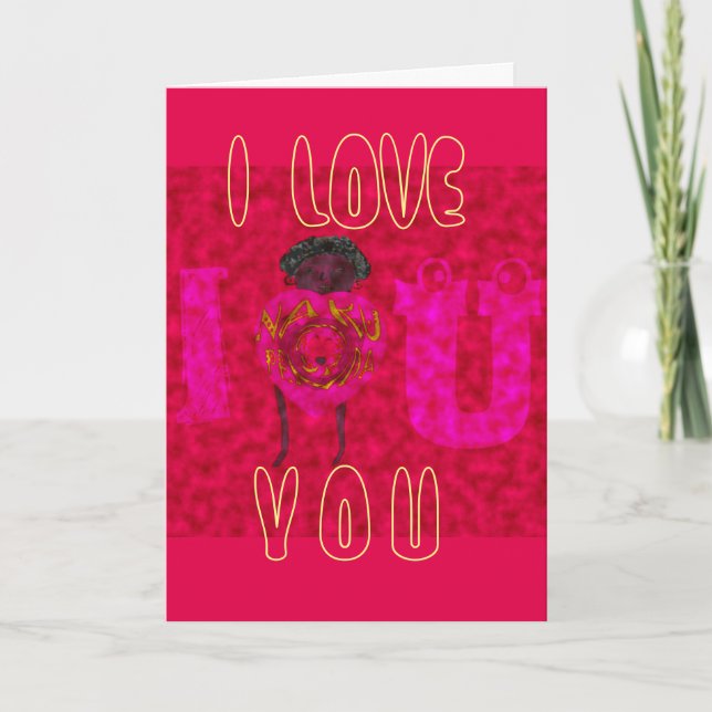 Cartes Pour Fêtes Annuelles I Heart You Nakupenda Sana Heureuse Sainte-Valenti (Devant)