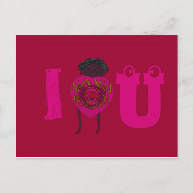 Cartes Pour Fêtes Annuelles I Heart You Nakupenda Sana Heureuse Sainte-Valenti (Devant)