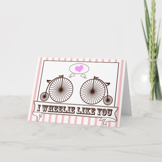 Cartes Pour Fêtes Annuelles I le Wheelie vous aiment ! (Devant)