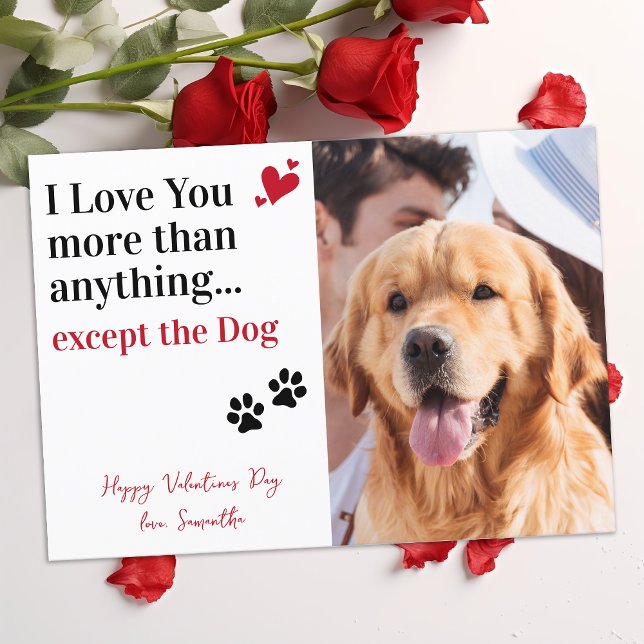 Cartes Pour Fêtes Annuelles I Lony You Valentines Day Custom Chien Photo (Créateur téléchargé)