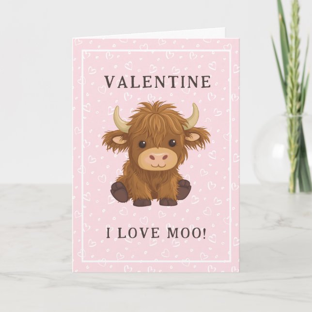 Cartes Pour Fêtes Annuelles I Loo Moo Highland Vache Valentine (Devant)