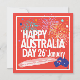 Cartes Pour Fêtes Annuelles "I LOVE AUSTRALIA" Australia Day 26 janvier