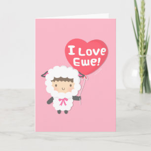 Cartes Pour Fêtes Annuelles I Love Ewe Cute Sheep Pun Humor