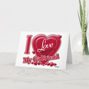 Cartes Pour Fêtes Annuelles I Love My Girlfriend rouge - coeur
